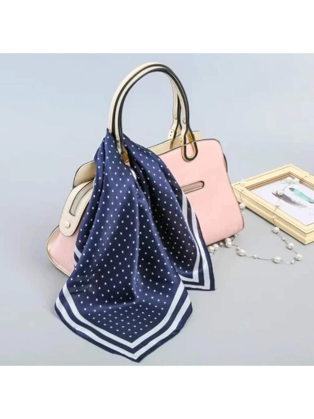 100% Silk Square Scarf for Hair - 25.6